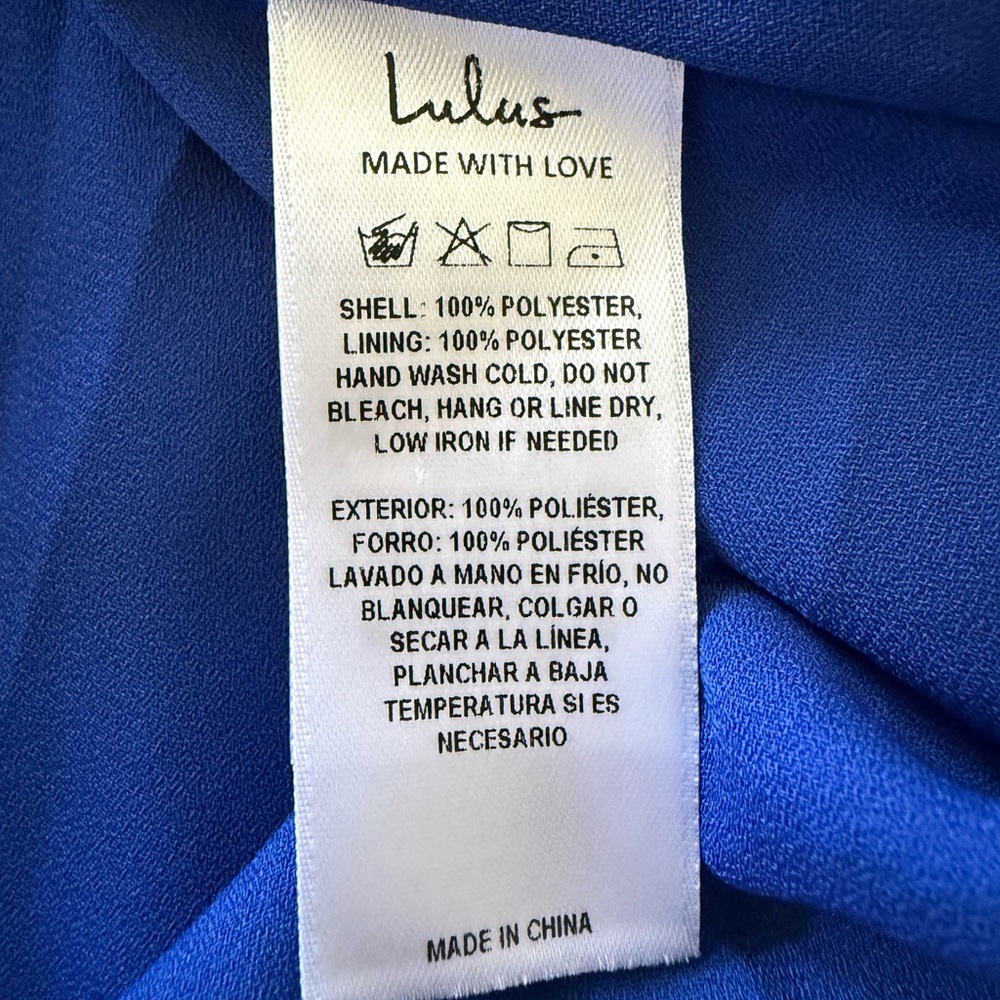 Lulus Summer Invite Tie-Strap Tiered Midi Dress, Royal Blue, Size M, NWT - Picture 11 of 13